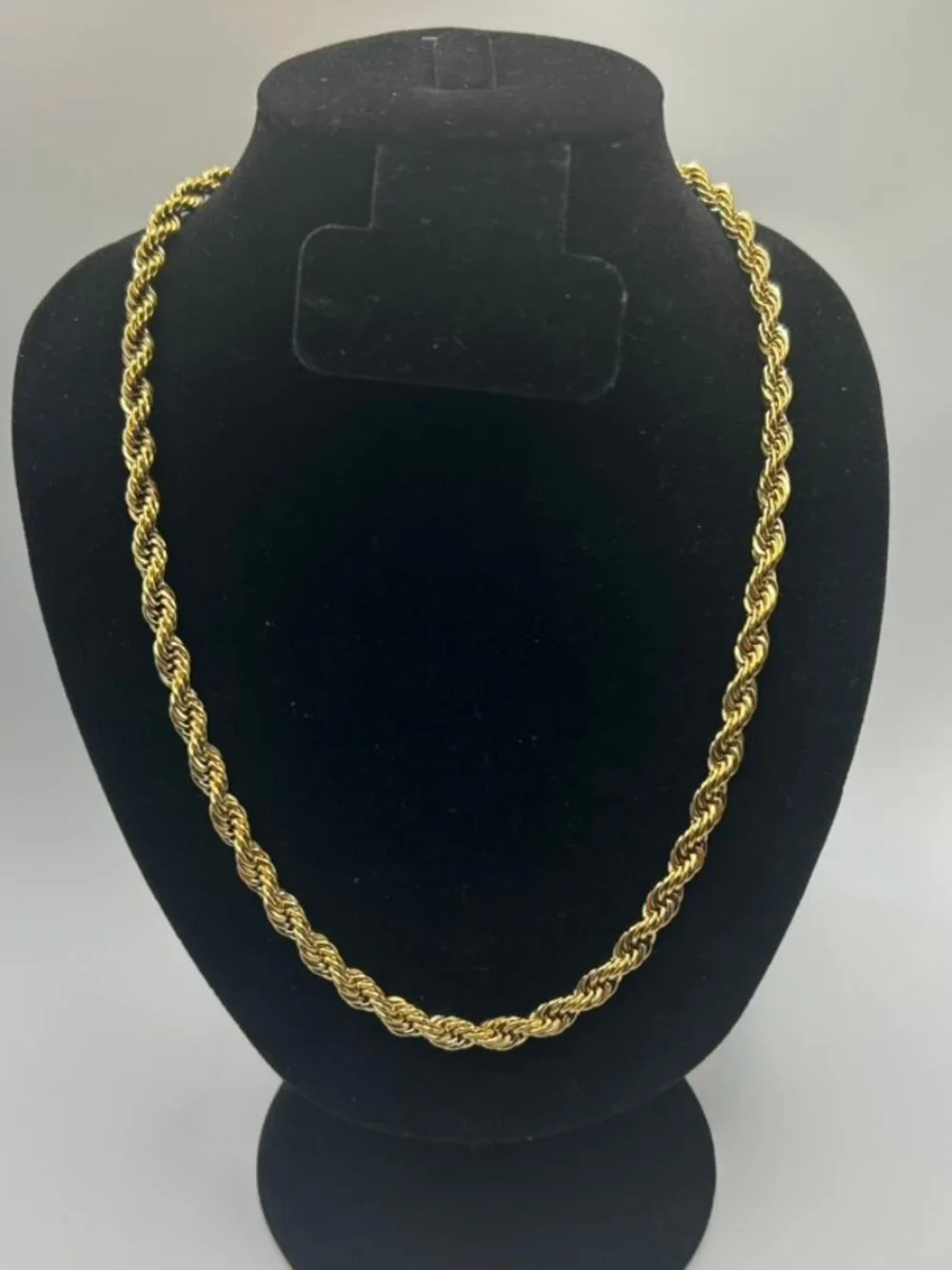 Real 18k Gold Rope Chain 6mm 22 Inch Plated Mens Necklace Sleek High Quality